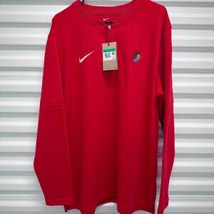Nike Portland Trail Blazers Coaches Performance Men's Half-Zip Top in Red, XL